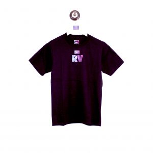 Black Rich Vintage original unisex t-shirt with cassette logo and blue and purple RV 2