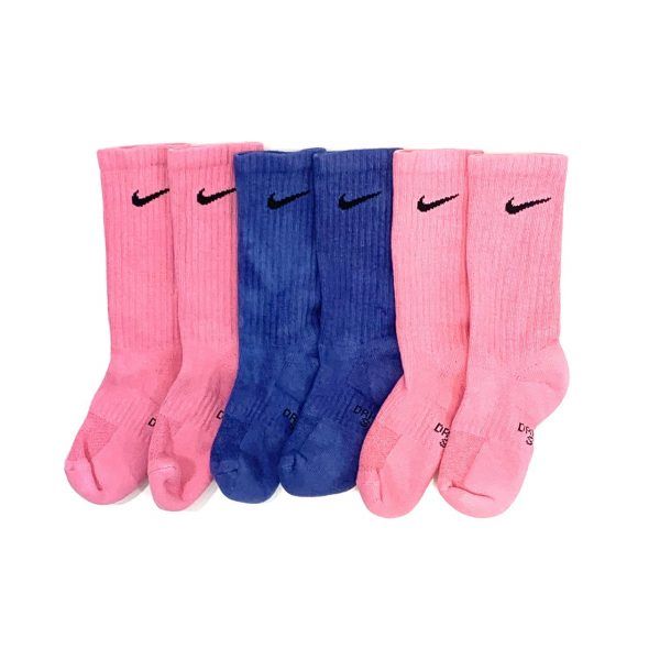 Nike Indigo Tie Dye Crew Socks Uk 3-6.