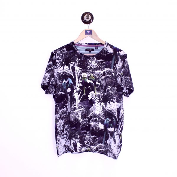 Ted Baker Parrot Pattern T-Shirt Black XL