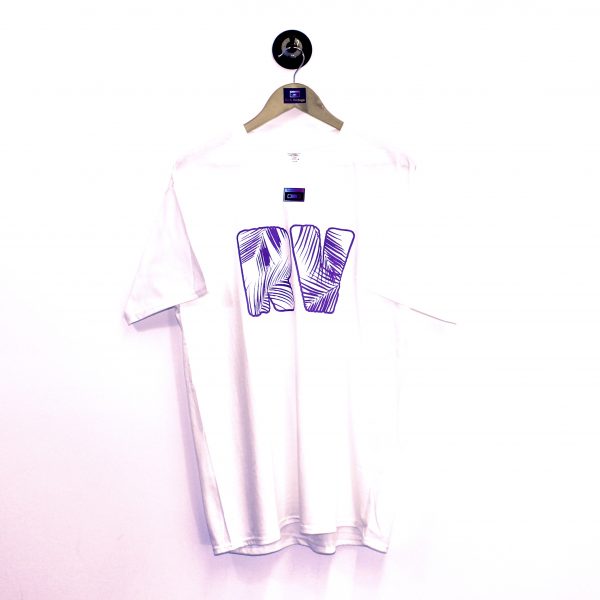 White Rich Vintage original unisex t-shirt with purple RV logo