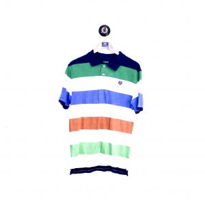 Chaps Polo T-Shirt White Multicoloured Striped XL