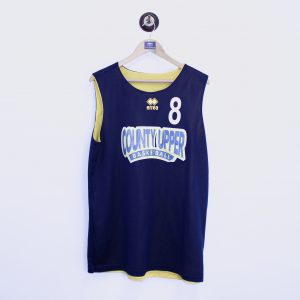 County Upper Vintage Basketball Jersey Vest Navy XL