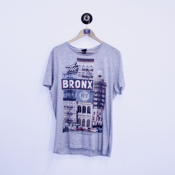 Bronx Graphic T-Shirt Grey L